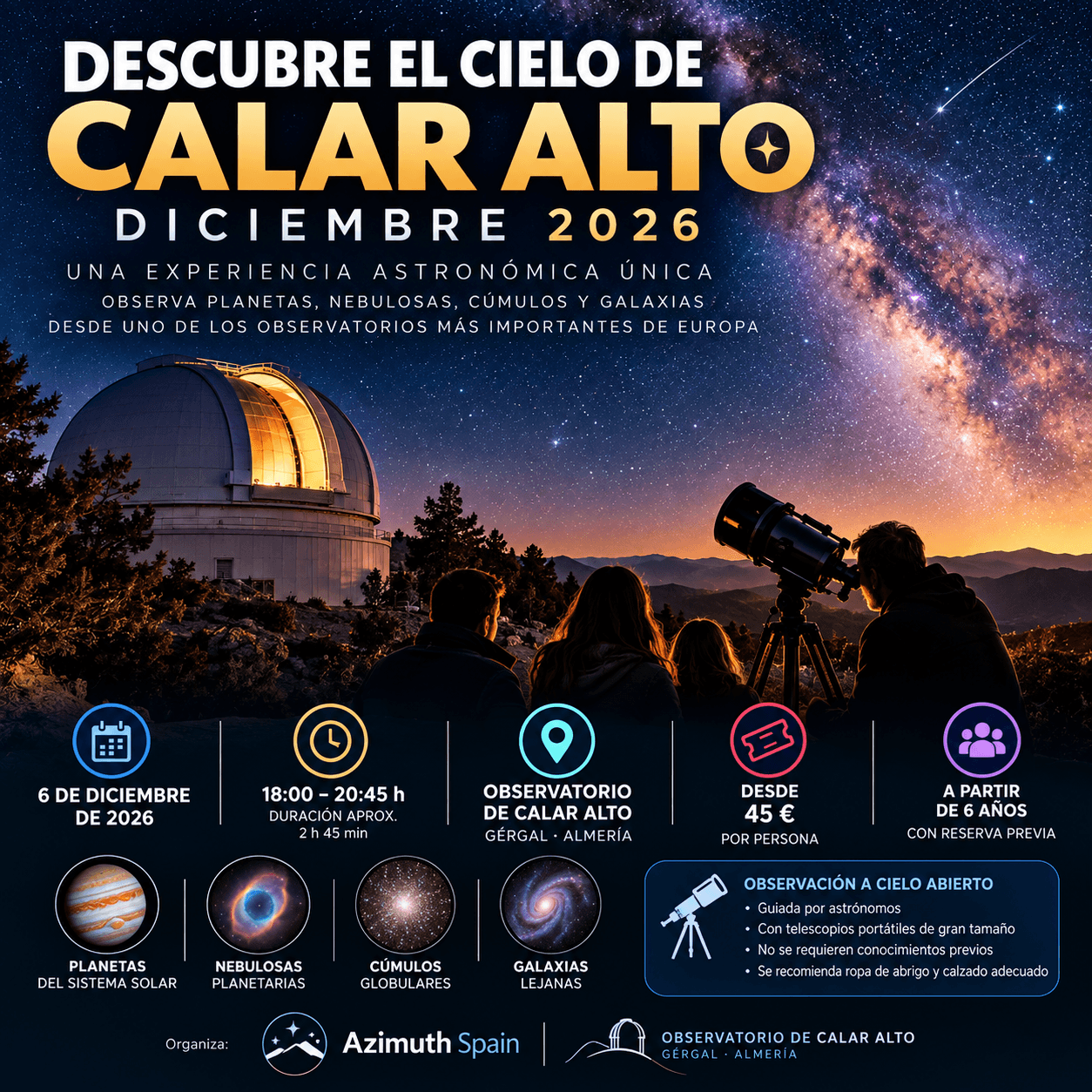 Descubre el cielo de Calar Alto – Diciembre 2026