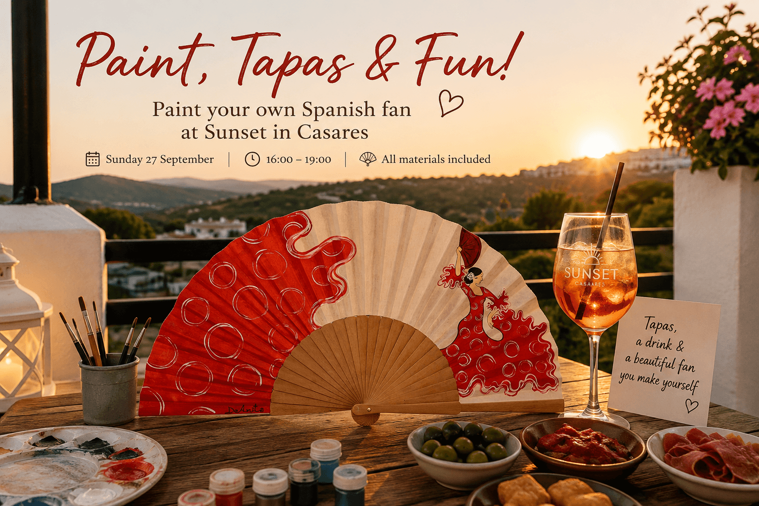 🎨 Fan Painting Workshop in Casares Costa